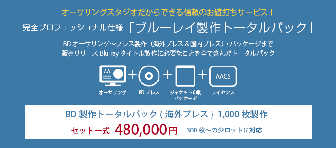 ブルーーレイ製作トータルパック